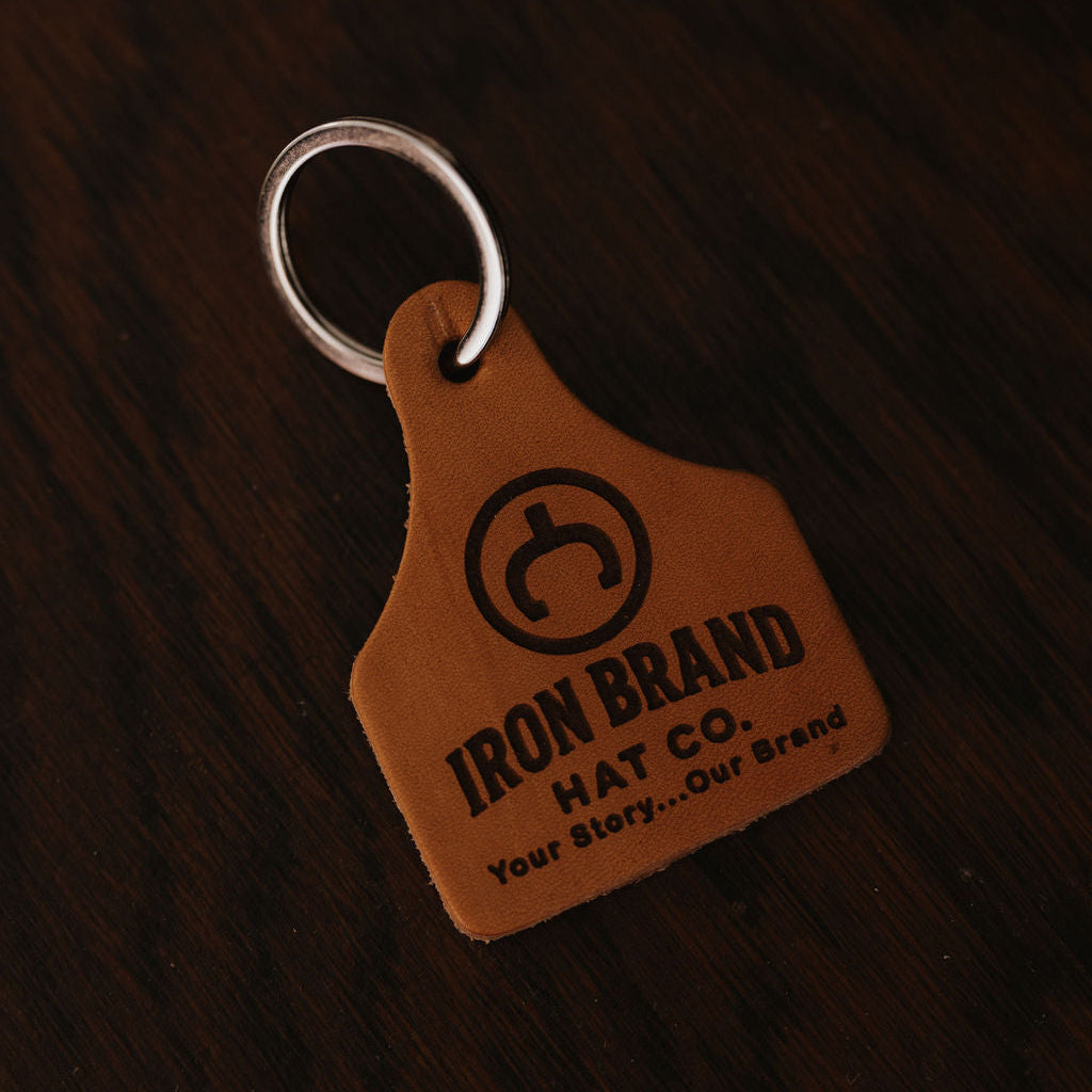 Genuine Leather Ear Tag Keychain | Iron Brand Hat Co.