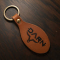 Genuine Leather Oval Keychain | DARN Cattle Co.