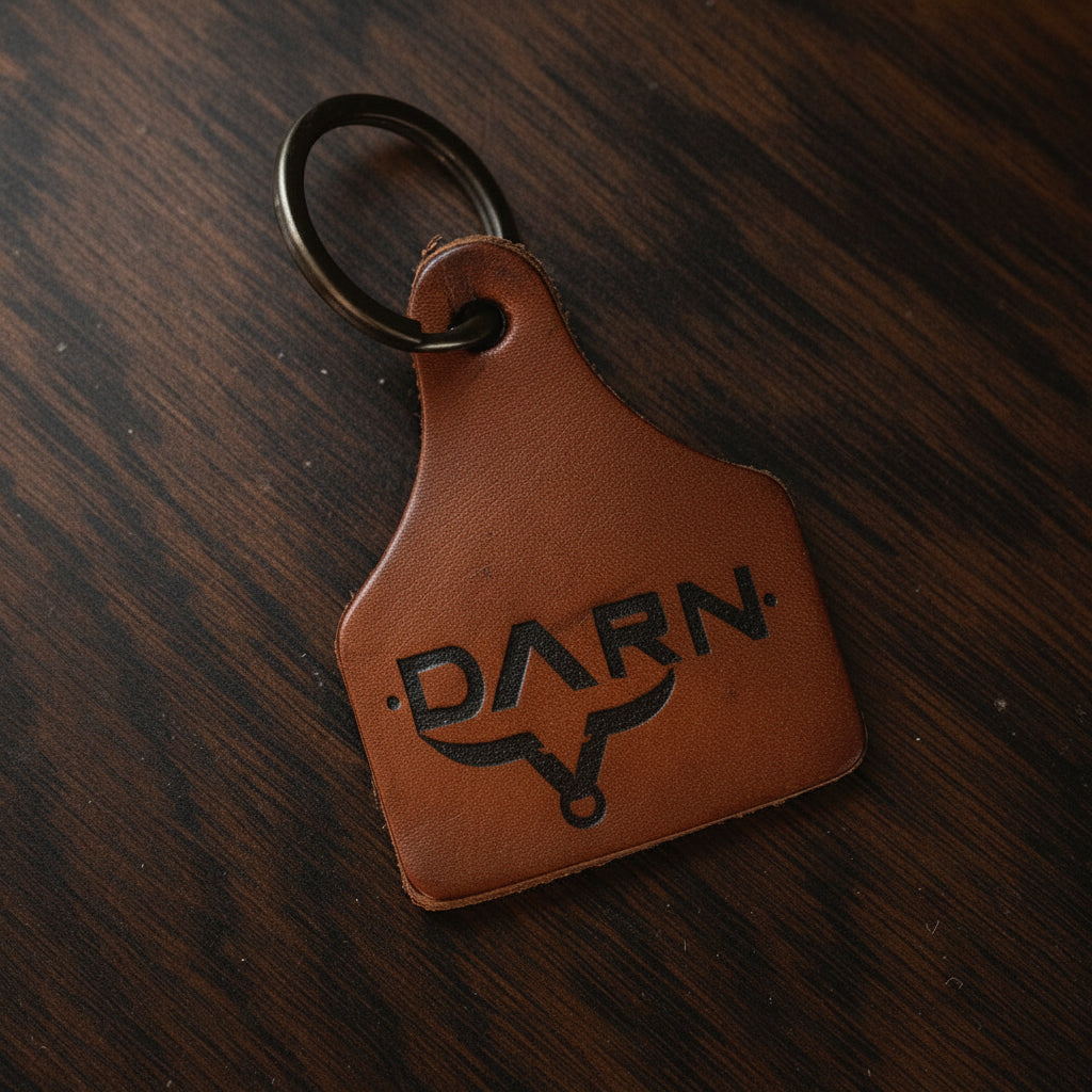 Genuine Leather Ear Tag Keychain | DARN Cattle Co.