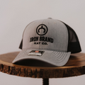 Heather Grey / Black Richardson 112 | Black Embroidered Iron Brand Logo
